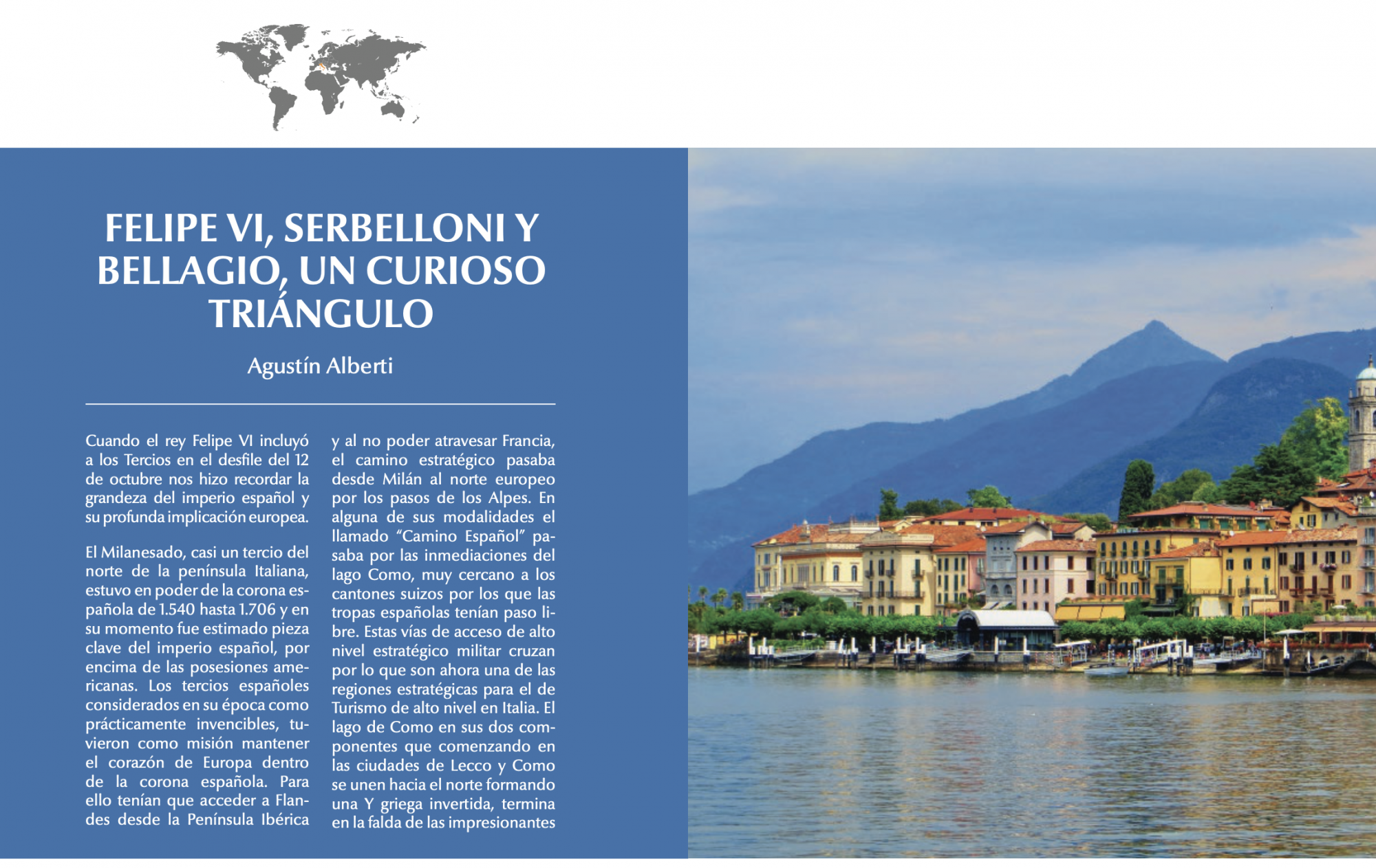 FELIPE VI, SERBELLONI Y BELLAGIO, UN CURIOSO TRIÁNGULO